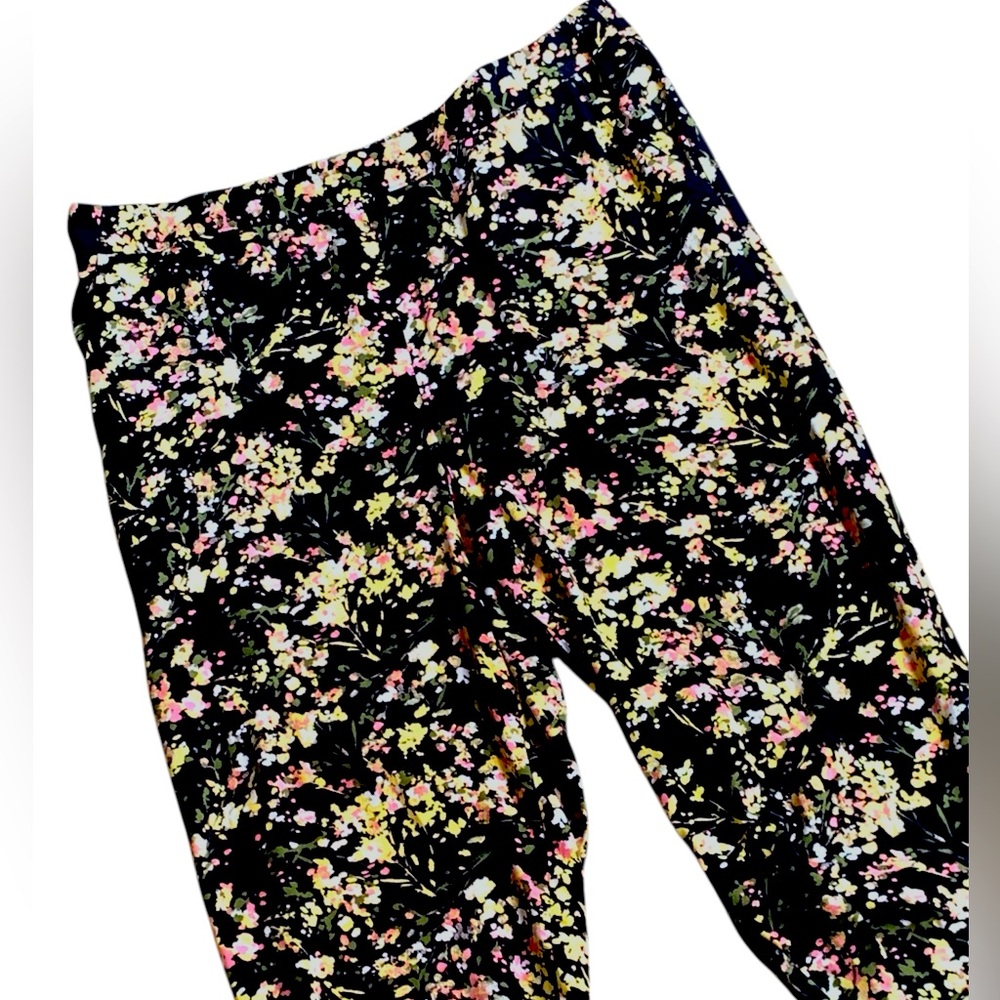 Jessica Simpson Dark Floral Pull-on Floral Pants, Large